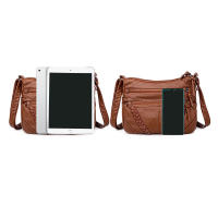 Bolso De Hombro Retro En Color Sólido Para Mujer Bolso Cruzado De Cuero Suave Bolsa De Mano Vintage Con Lining De Poliéster - details 13