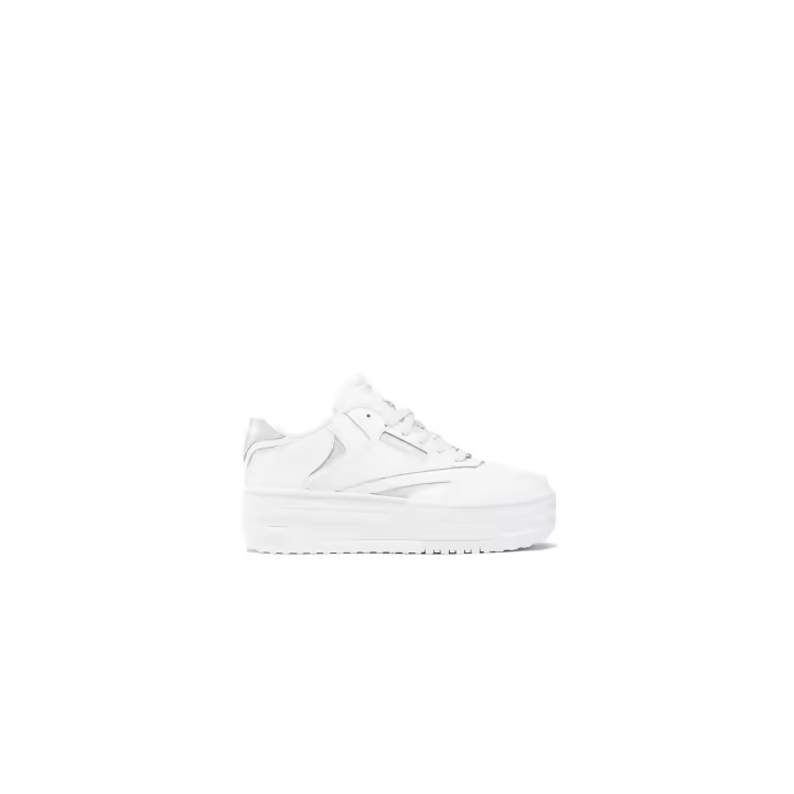 Reebok - Zapatillas Club C Extra KIDS - Blanco y Plateado - Cuero y Tejido Sintético - 1