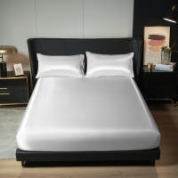 Sábana Elástica De Seda UPzo 100% Poliéster Para Cama Reina Sin Almohadero Funda De Matrícula Con Borde Elástico Cubierta De Seda Para Adultos - details 7