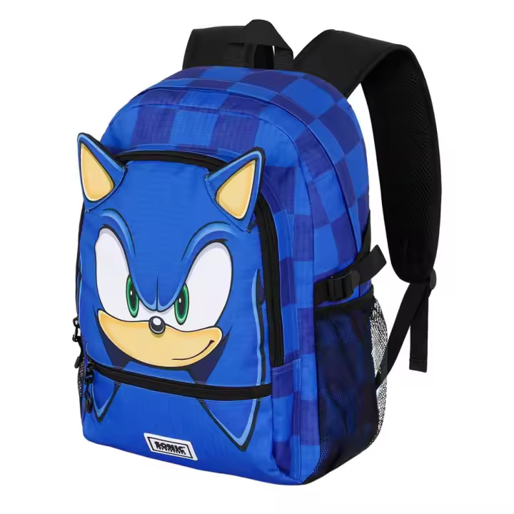 Mochila Fight Fan Sega Sonic Face Azul 31x44x18cm - 1