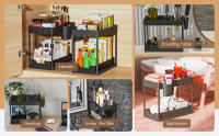 Organizador De Baño Bajo El Grifo Ecológico Con Dos Cajones Deslizantes Y Estantería Multifuncional Para Cocina Almacenamiento De Utensilios De Cocina - details 8