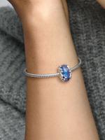 Pandora - Charm de Murano with Galaxia Azul y Estrella - Plata de Lei - details 3