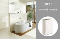 Cesta de lavandería estrecha con ruedas, plegable, enrollable, rectangular, impermeable, de pie, práctica para la colada sucia Beige - details 1