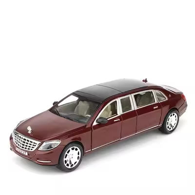 Coche De Juguete a Escala 1:24 Maybach S600 De Aleación Con Luz Y Sonido 6 Puertas Abiertas Coche Con Retroceso Para Niños Regalos Para Festivales - 1