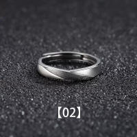 Anillo Abierto Ajustable De Cobre Vintage Geométrico En Color Plata Para Hombres Y Mujeres Anillo De Enunciado Unisex - details 2