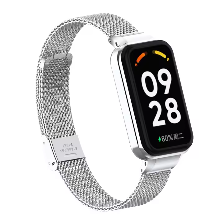 Correa De Reemplazo Para Redmi Band 2 Material De Acero Inoxidable Con Marco Protector Metálico Compatible Con Otros Smartwatches Longitud 23cm - 1