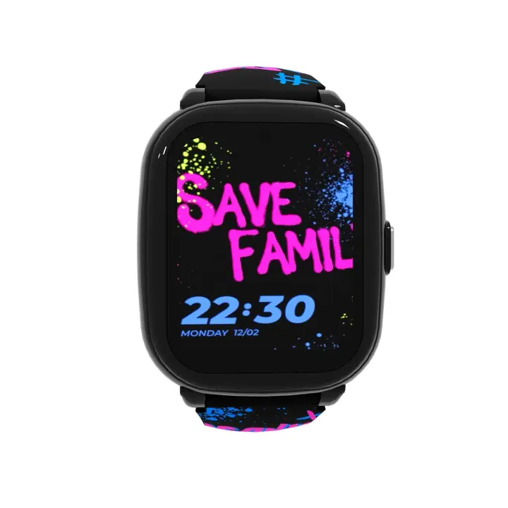 Reloj gps niño SaveFamily Relojes con GPS Iconic Plus 2 4G Reloj Inteligente niño Llamada Vídeo Face ID WhatsApp Inteligencia Artificial IA Spotify WIFI Bluetooth App Estampada Street Style Medidor constantes relojes inteligentes smartwatch NO INCLUYE SIM - 1
