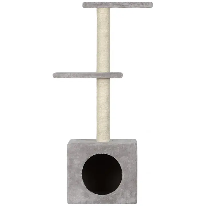 RASCADOR CAT TREE MAYA KENNEL+2TRAYS GRIS para Gatos Diversión Juegos GATO - 30 x 30 x 88 cm - 1