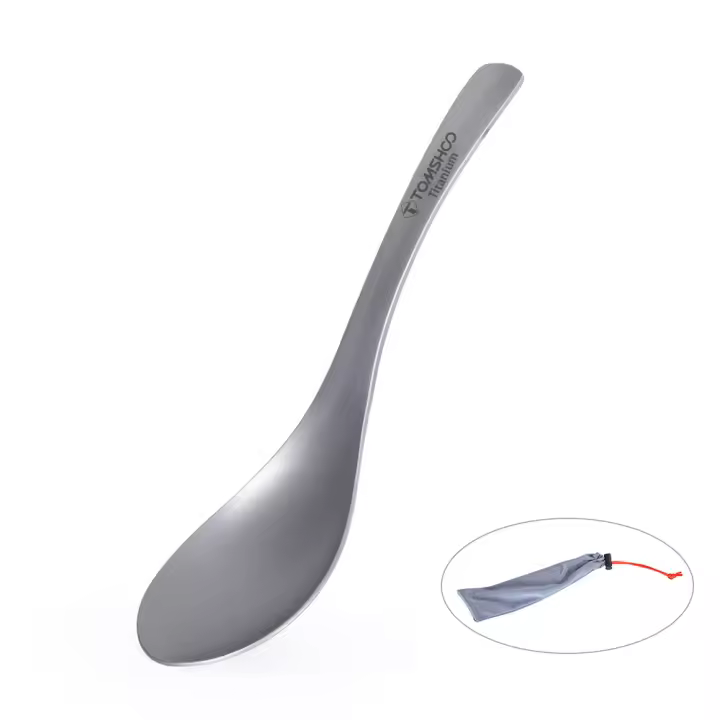 Cuchara De Sopa Y Tamiz De Titanio Tomshoo Para Camping Y Viajes Juego De Tierra De Cocina Portátil Para Exteriores Y Comidas - 1