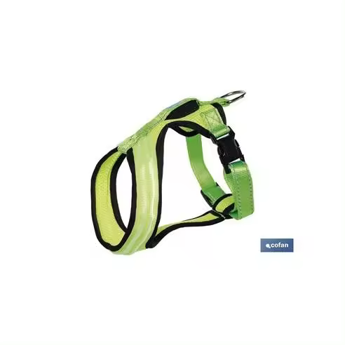 Cofan Arnes Iluminado y Reflectante con Luz LED para Perros Felix 35x32-50cm - Seguridad para Paseos Nocturnos - 1