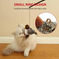 Juguete Interactivo Para Gatos Con Plumas Y Sonidos Juguetes Para Gatos Interiores Mecánicos De Nylon Movimientos Flapping - details 2