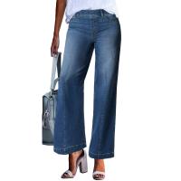 Ropa De Mujer Ropa Interior Ropa Interior De Verano 2024 Jeans Retro Para Mujer Pantalones De Pierna Ancha Casual Denim Azul Blanco - details 1