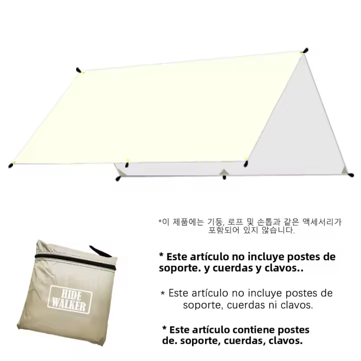 Parasol Solar Portátil Para Camping Y Picnic BBQ Resistente Al Agua Y UV Cubierta De Plata Para 3x3 3x4 3x5 4x4 Piezas - 1