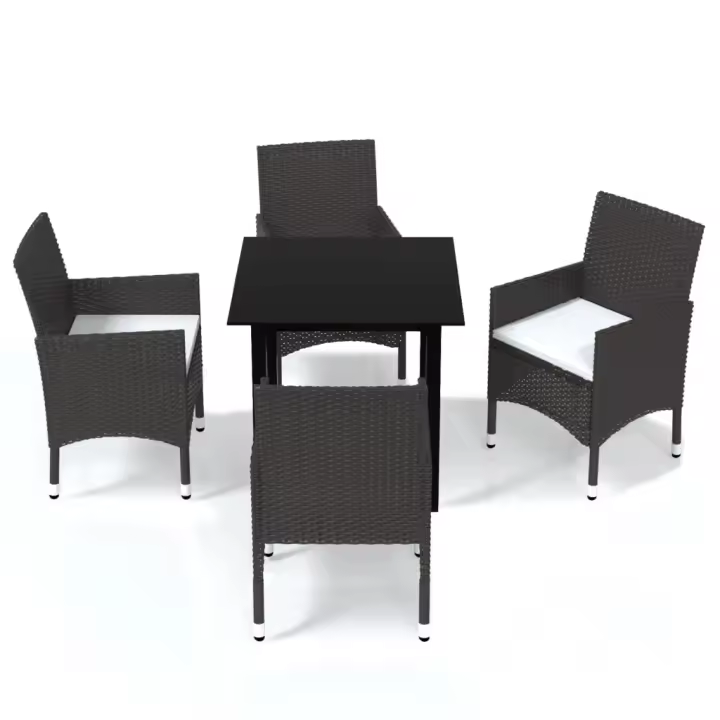 vidaXL Juego muebles jardín 5 pzas con cojines ratán sintético marrón - 1