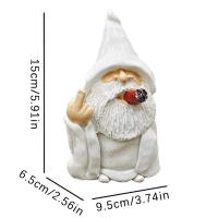 Estatua De Gnome Con Dedo Medio Micro Landscape Decoración De Jardín Resina Figura De Jardín Provocativa Para Paisaje Exterior - details 14
