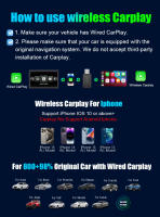 Adaptador inalámbrico 2 en 1,Conexión directa para navegación inteligente,CarPlay Inalámbrico para iPhone,Compatible con iOS 10 o versiones posteriores - details 1