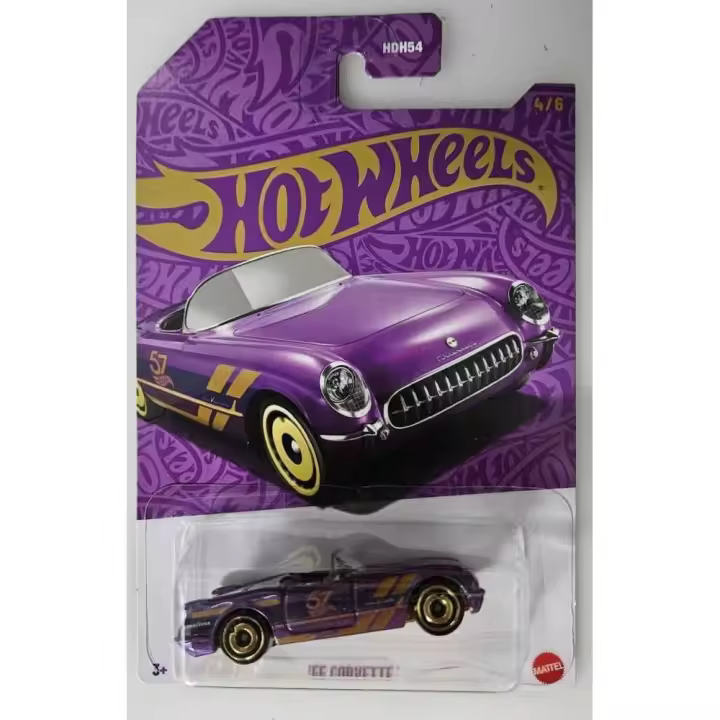 Hot Wheels 1:64 Purple & Gold 2025 (57th Anniversary Purple & Gold Series) '55 Corvette 4/6 - 1