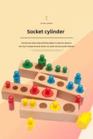 Juguetes De Desarrollo Intelectual Temprano Para Bebés Montessori Cilindro Con Agujeros Bloques Sensoriales De Color Para Cognición Edad Recomendada De 7 a 36 Meses - details 2