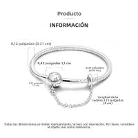Pulsera De Plata Esterlina 925 Para Mujer Con Encantos De Corazón Llave Clover De Cuatro Hojas Cadena De Serpiente Pulsera Original DIY Joyería - details 23