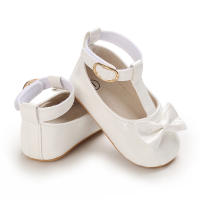Zapatos De Bebé Para Niñas Serie Blanca PU Cuero Suela Suave Antideslizante Cordón Zapatos De Princesa Para Recién Nacidos - details 17