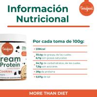 Crema Proteica Sabor Black Cookies Chips  250 gramos  20% de proteína  0% azúcares añadidos  Sin aceite de palma  TORAFOOD - details 1