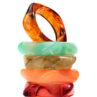 Pulseras De Resina Acrílica Irregular Bohemia Para Mujer Pulseras Geométricas De Charms Couplaje Joyería Regalo - details 1