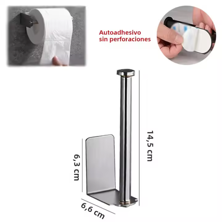 Soporte De Papel Toalla Para Baño Sin Perforar Dispensador De Tissue Acero Inoxidable Almacenamiento De Toallas Y Papel De Cocina Accesorios Para La Casa - 1