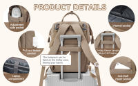 Mochila De Diaper Grande Para Bebés Niños Y Niñas Multifuncional Impermeable Estilosa Para Viajes Bolsa De Bebé Para Madres Y Padres Maternidad - details 5