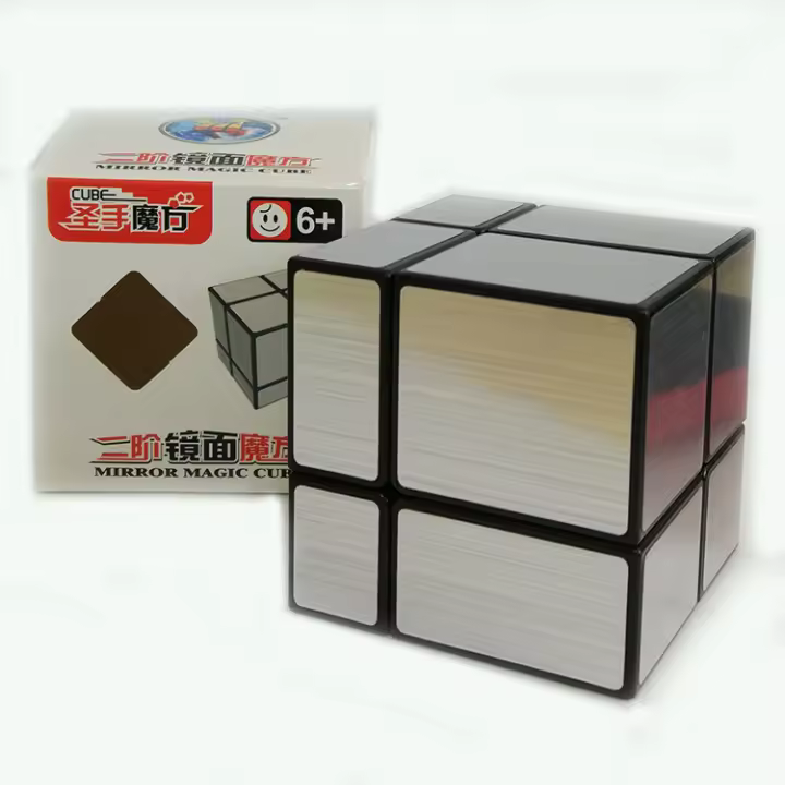 Cubo Mágico 2x2x2 Y 3x3x3 Con Pegatinas Espejadas Doradas Plata Grises Y Negras De ShengShou Juguetes Educativos Para Niños - 1