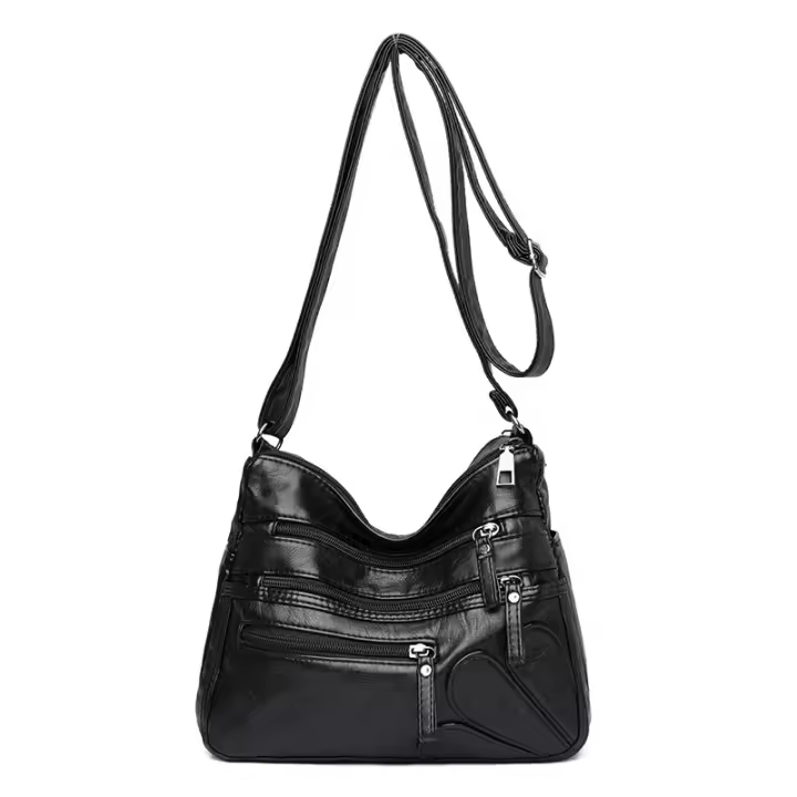Nueva Bolso De Hombro Para Mujer En Cuero Lavado Gran Capacidad Bolso Transversal Suave Estilo Coreano Para Damas De Mediana Edad - 1