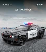 Dodge Challenger SRT Police Car 1:22 Escala Coche De Metal Diecast Regalo Para Niños Decoración Vehículo Juguetes C385 - details 0