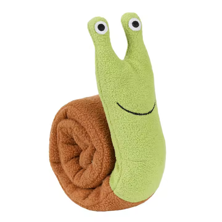Juguetes Para Perros De Peluche Con Sonido Squeak Snail Interactivos Para Masticar Y Buscar Alimento Juguetes Inteligentes Para Perros - 1