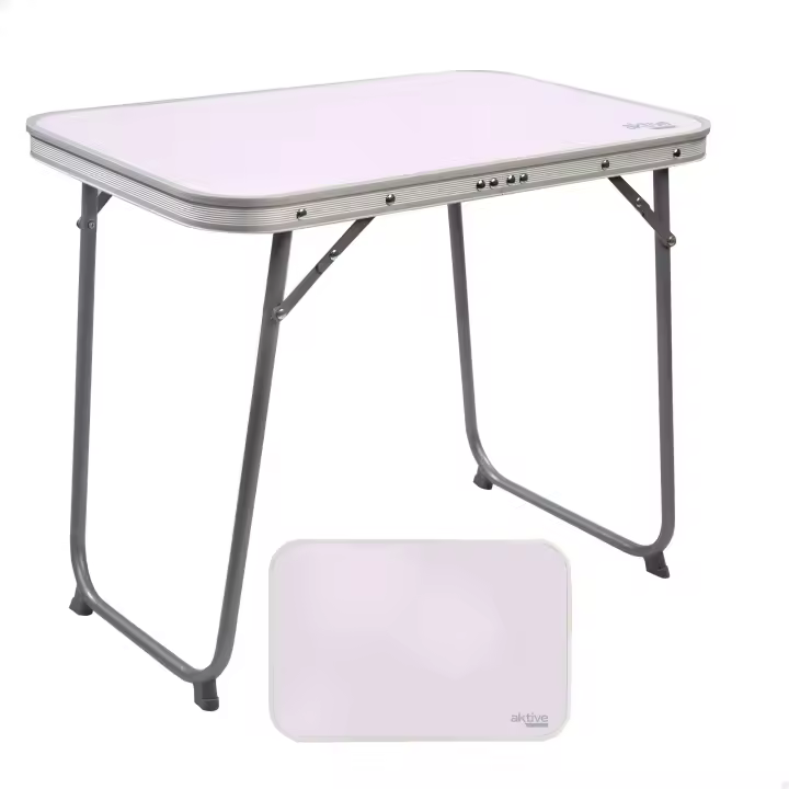 AKTIVE Mesa camping plegable, Mesa ligera, patas plegables, medidas 60x40x50 cm, madera MDF, estructura de acero, color malva, asa de transporte (52870) CALIDAD DE CONFIANZA OFICIAL GARANTIZADO - 1