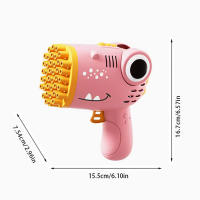 Pistola De Burbujas Dinosauro De Mano Con 40 Orificios Juguete Para Niños Juego Al Aire Libre Sin Batería Y Sin Agua De Burbujas - details 7