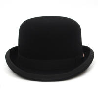 Sombrero Derby De Lana Negra 100% Para Hombres Y Mujeres Lining De Satén Estilo Formal Fedoras Para Fiestas Y Complementos De Magia Talla Ajustable - details 1