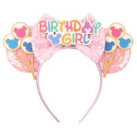 Diademas De Cumpleaños Para Niños Con Lentejuelas Y Largas Cuentas Estilo Mickey Y Minnie Adornos Para Fiestas Decoraciones De Cabeza Lindas Con Abrazaderas Para Orejas - details 1
