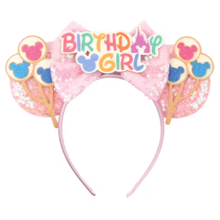 Diademas De Cumpleaños Para Niños Con Lentejuelas Y Largas Cuentas Estilo Mickey Y Minnie Adornos Para Fiestas Decoraciones De Cabeza Lindas Con Abrazaderas Para Orejas - 1