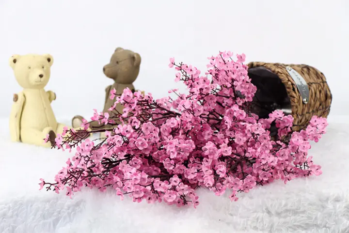 Gypsophila Flores Artificiales Blancas Alta Calidad Baby Breath Plantas Falsas Larga Bouquet Decoración De Hogar Y Boda Para Otoño Y Navidad - 1