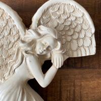 2PCS Escultura De Ángel En Resina Blanco Para Decoración De Hogar Y Regalos Arte De Puerta O Mesa Bellas Alas De Ángel - details 8