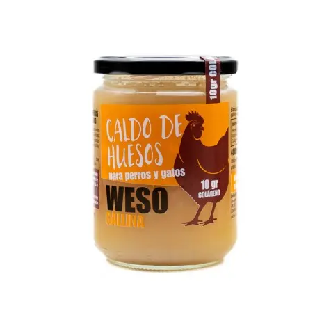 Weso Caldo De Huesos De Gallina Para Perros Y Gatos 400 Ml - 1