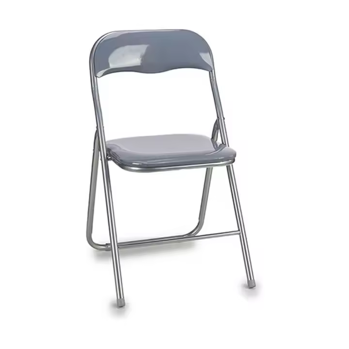 Silla Plegable Gris PVC Metal - 1