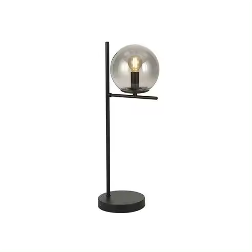CRISTAL RECORD Lámpara de Mesa Boston Negro Fumé Elegancia y Estilo - 1