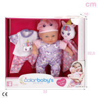 COLORBABY - Muñeco bebé con cuerpo blandito, mide 32 cm, viste ropa y accesorios de unicornio, incluye muda extra y muselina con peluche para acurrucar, muñecas para niñas, juguete niña 24 meses, juguetes niños 2 años - details 6