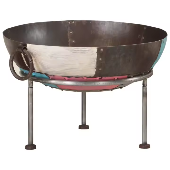 vidaXL Brasero de hierro 55x55x38 cm en color Marrón/Multicolor - 1