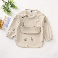 Nueva Apron De Alimentación Para Niños Con Bolsillo Y Bata Larga Impermeable Cubre Todo Con Bolsa Smock De Moda Para Bebés De 1-3 Años Unisex - details 3
