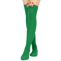 Novena Medias Navideñas Decorativas De Muñeca Calcetines De Pierna Sobre La Rodilla Estampado De Ciervo Y Rayas Para Mujer - details 9