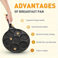 PANCAKES PAN 4 COPAS SARTén Antiadherente Para Desayuno Hamburguesa Huevo Pana Pans De Fondo Plano Fabricado Con Piedra Médica Y Aluminio Cocina - details 17