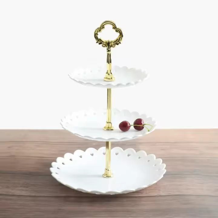 Estante De Tres Niveles Para Pasteles Y Dulces Porta Frutas Y Aperitivos Torre De Buffet Para Fiesta De Navidad Boda Stand De Postres Y Bebidas - 1