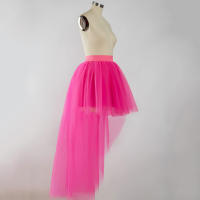 Nueva Llegada De Petticoats Alta-baja Para Vestido De Coctel Elástico De Malla Redonda De Color Negro Rojo Azul Morado Café Rosa Verde Tútú De Halloween Skirt Gótica Adecuado Para Mujeres - details 12