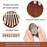 Mini Kalimba De Madera De 8 Teclas Calidad Superior Exquisita Piano De Dedos Regalo Musical Accesorio De Alta Calidad - details 1